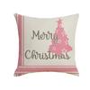 New Pink Christmas Pillow Cover Home Bedroom Sofa Lumbar Cushion Santa Claus Letter Pillow Cover