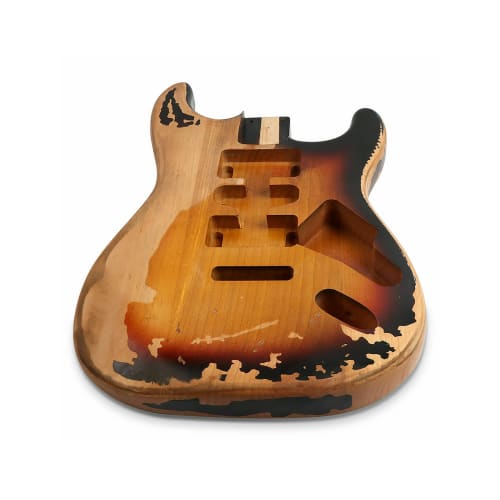 Sunsmile Relic Elektrisk Gitar Kropp ST Stil Nitro Topp Alder Tre DIY Gitar Kropp HSH Relic 3-Tone Sunburst.