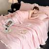 2026 Lightweight Luxury Ice Silk Summer Quilt Set - Machine Washable, Real Silk, Cool Feeling, 4-Piece, Thin, Air Conditioning Friendly.