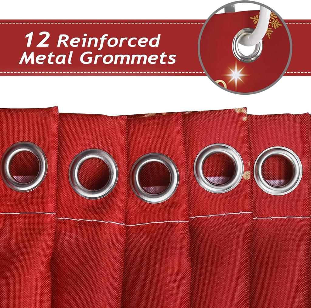 Merry Christmas Shower Curtain, Cute Santa Claus Reindeer Snowman Winter Holiday Bathroom Decor Polyester Fabric Waterproof