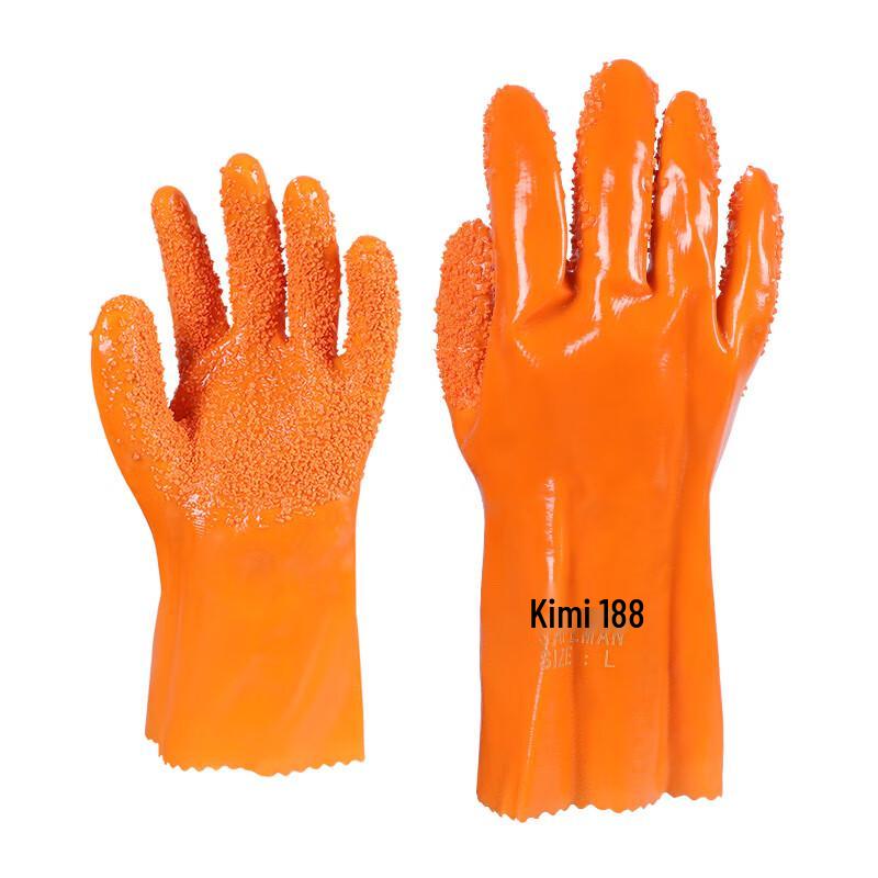 Exsafety PVC Oil-Resistant Anti-Slip Work Gloves One Size оранжево-красный