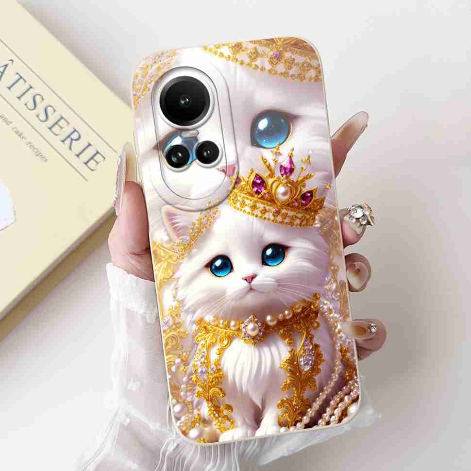 For Oppo Reno10 5G CPH2531 Case Luxurious Rose Cute Rabbit Soft Silicone Cover For Reno10 Pro 5G CPH2525 6.7" Global Phone Shell