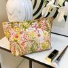 INS Style Vintage Flowers Cosmetic Bag Portable Hand Cosmetic Bag Travel Out Toiletries Storage Bag Makeup Tools Storage Box