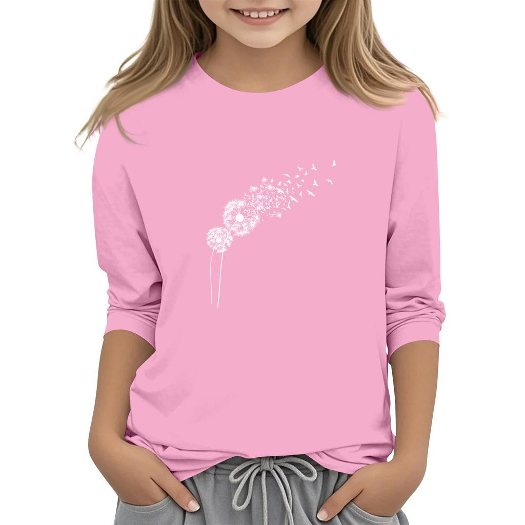 Children's 3/4 Sleeve O-neck Daily Casual Printed Top