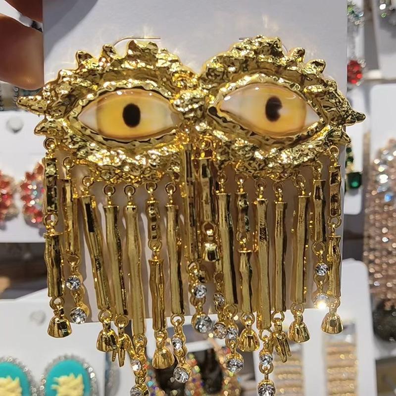 Exaggerated Personality Devil's Eye Creative Asymmetrical Eye Earrings Medieval Temperament Heavy Industry Earrings Earrings Women