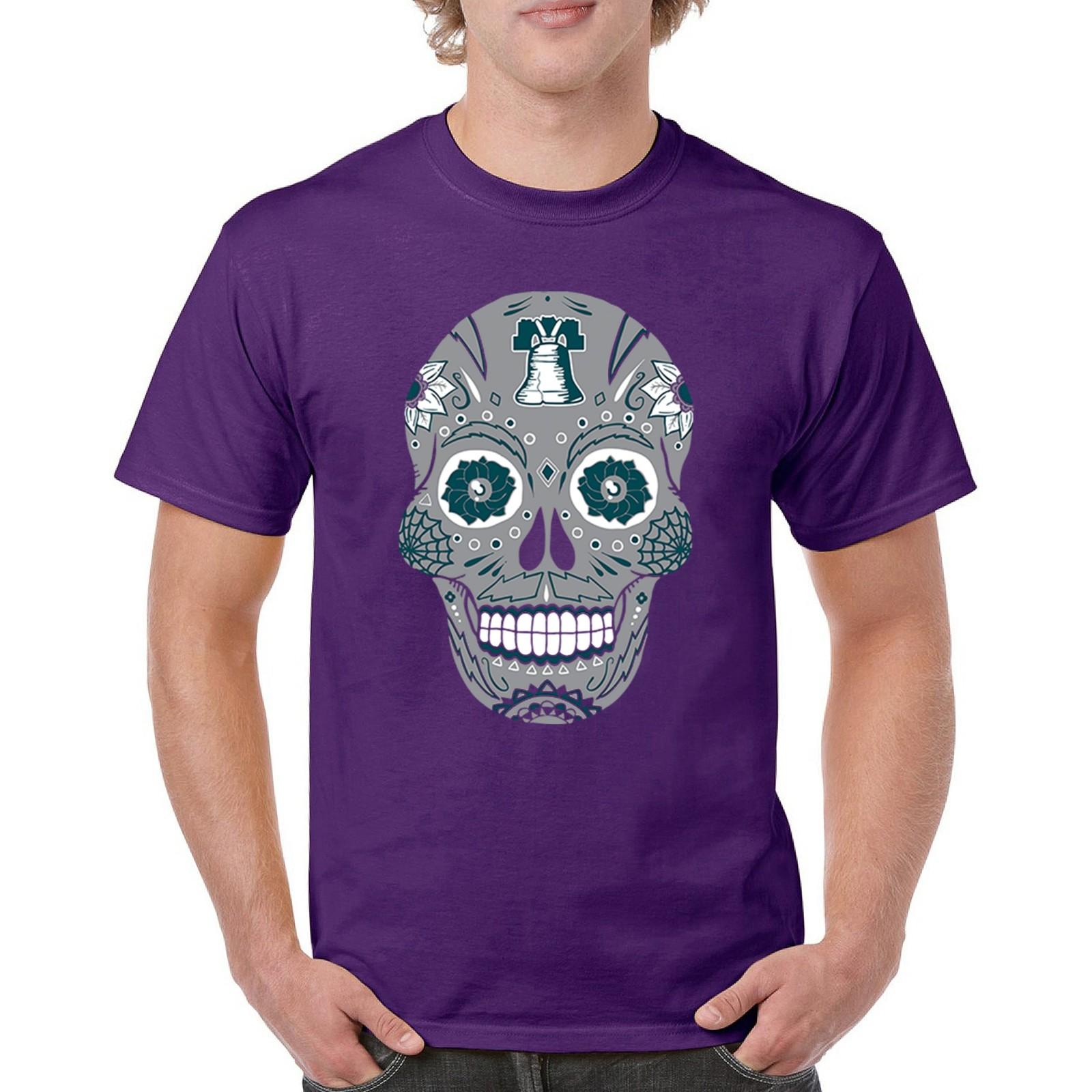 Philadelphia Sugar Skull T-shirt Football Die-Hard Philly Fan Men s Tee S разноцветный