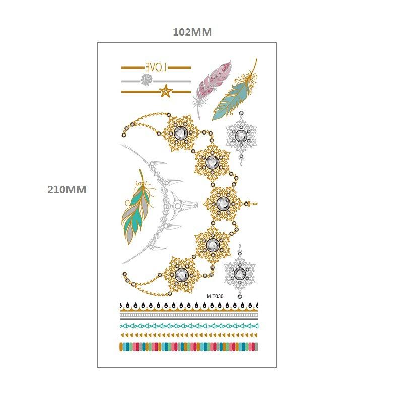 Bronzing Tattoo Sticker Water Transfer Mt Metal Waterproof Tattoo Sticker Party Party Amazon Wind Tattoo