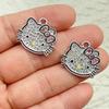 10/40PCS Cartoon Moon Cute Cat Necklace Pendant Accessories Simple and Personalized Kitten Handmade DIY Pendant