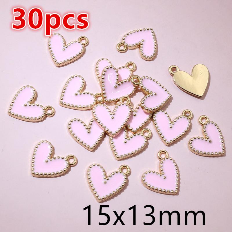 30-50Pcs 9x10mm/15x13mm Small Alloy Heart Charms Cute Love Pendants For DIY Bracelet Necklaces Jewelry Making Accessories