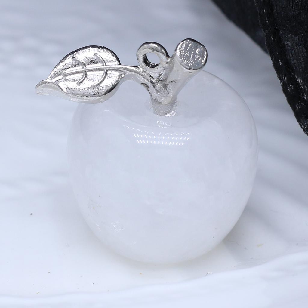 1Pcs Lot Natural Stone Pendant Apple Shape Crystal Rose Quartz Amethyst Agate Opal Charms for Jewelry Making DIY Necklace Accessories 30 Mm