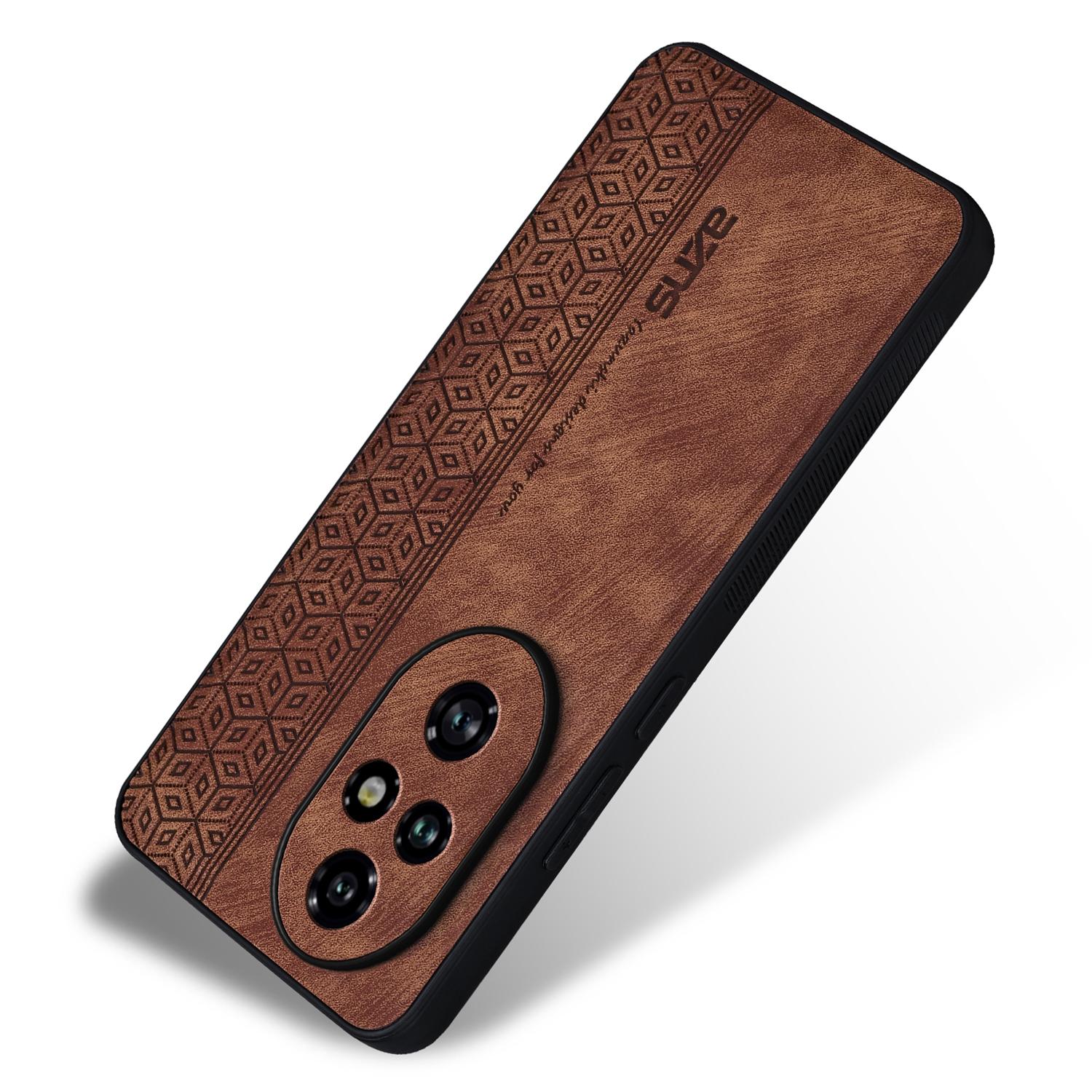 

AZNS For Honor 200 Pro 5G Case Anti-Drop PU+TPU Phone Cover Brown