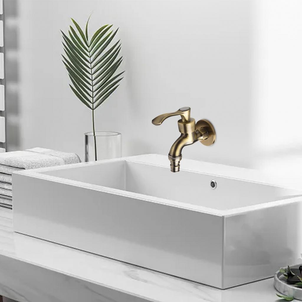 Luxuriöser Antik-Bronze-Wasserhahn für Waschmaschine Vintage Garten Deko