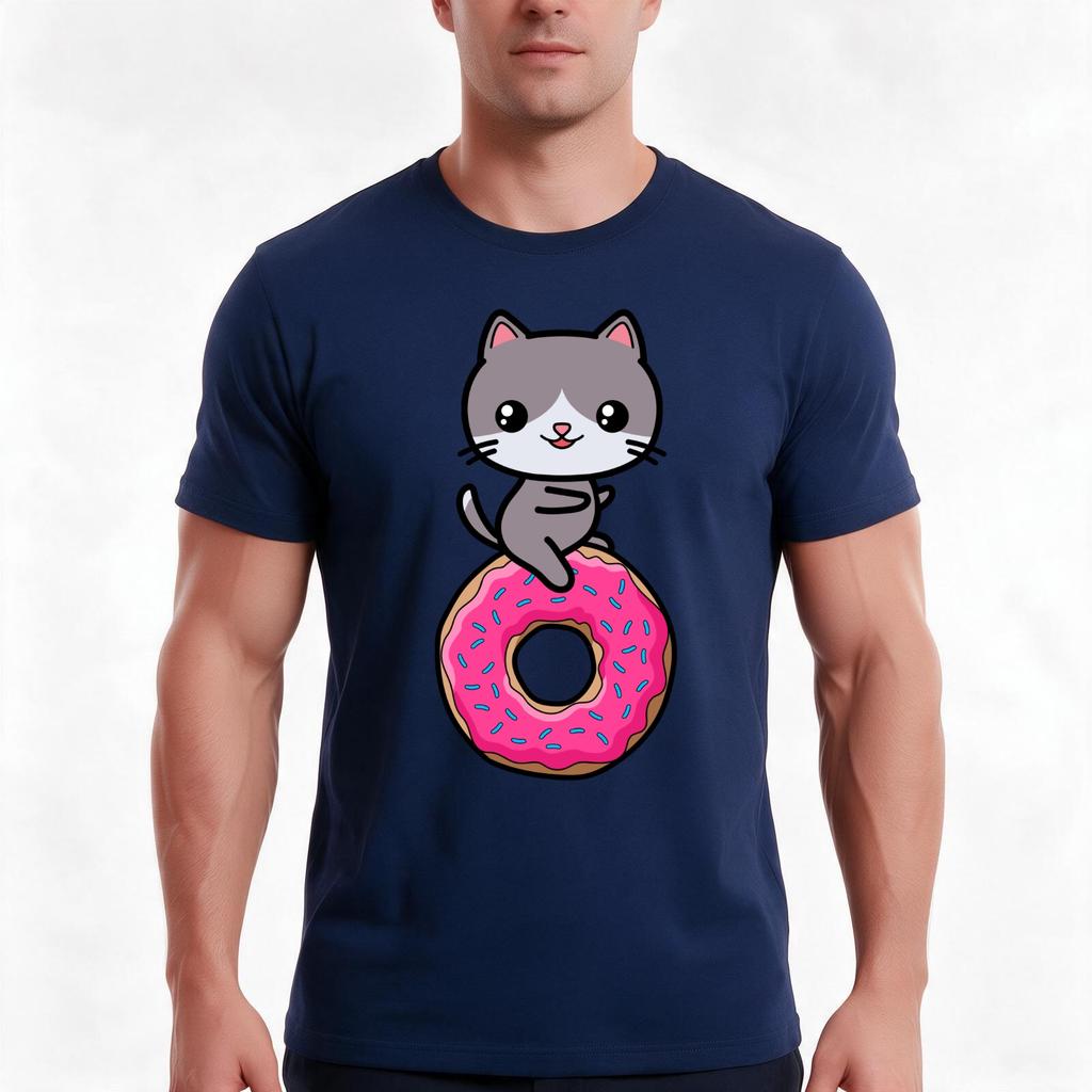 Cat Kawaii Donut Cute Tshirt Summer Casual Cotton Tee Oversized Streetwear Tops Vintage Graphic Print Unisex Unisex Unisex