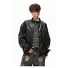 Men Vintage Loose Stand Collar Windproof Motorcycle Jacket Autumn