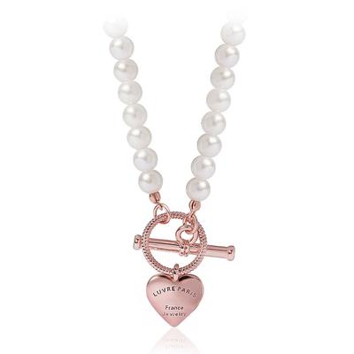 [Luvre Paris] Louvre Plump Heart Pearl Necklace Na0575