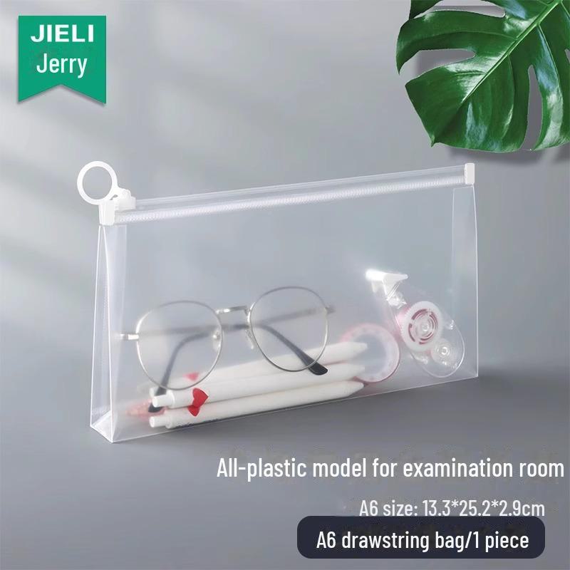 Transparent Frosted PVC Waterproof Document Bag with Zipper - A4/A5/A6