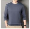 Men's High-End Wool-Blend Mulberry Silk Fleece-Lined Long-Sleeve Sweatshirt