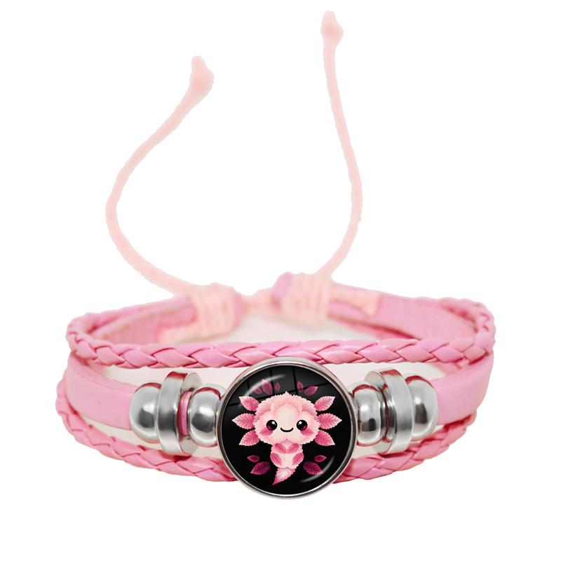 2022 Creative Painting Animal Leaf Fox Wolf Cat Owl Koala Rabbit Deer Round Glass Dome Bracelet Handmade DIY Gift