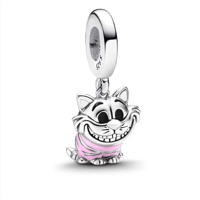 Charms Miniso Disney Coffin Cheshire Cat Dumbo Winnie Plata De Ley 925 Silver Jewelry Beads Bracelet For Women Trinkets