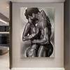 Naked Black Couple Poster Perfect Lovers Wall Art Prints Nude African Black Men and Women Canvas Painting Living Room Portrait Picture Decor 40x60x1
