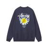 Unisex Oversized Cotton Crewneck Sweatshirt With Letter Dice Print Fall Youth Streetwear