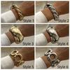 Gold Silver Geometric Spring Bangles Water Drop Cuff Wide Bangles  Chunky Bangles