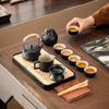 Qiouqiao Black Pottery Portable Travel Kung Fu Tea Set