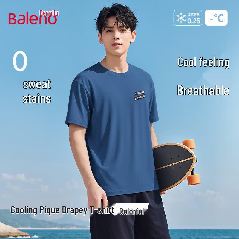Baleno Men s Ice-Feel Short Sleeve T-Shirt L