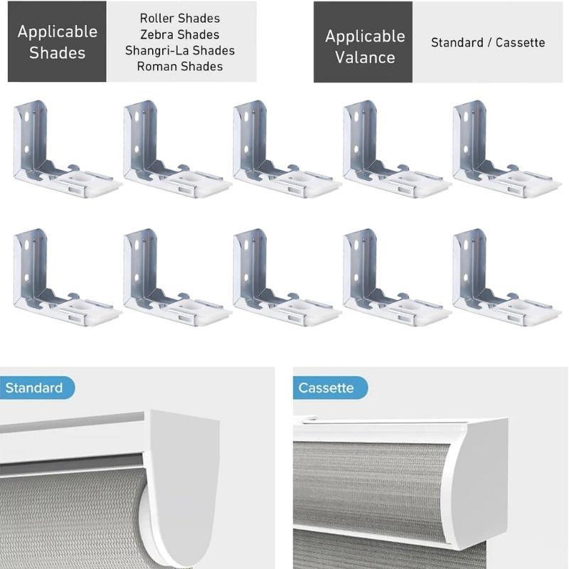 Zebras Shade Mounting Brackets,Metal Blinds Bracket Window Repair Set Heavy Duty Support for (72mm) Zebras Shade,Blinds