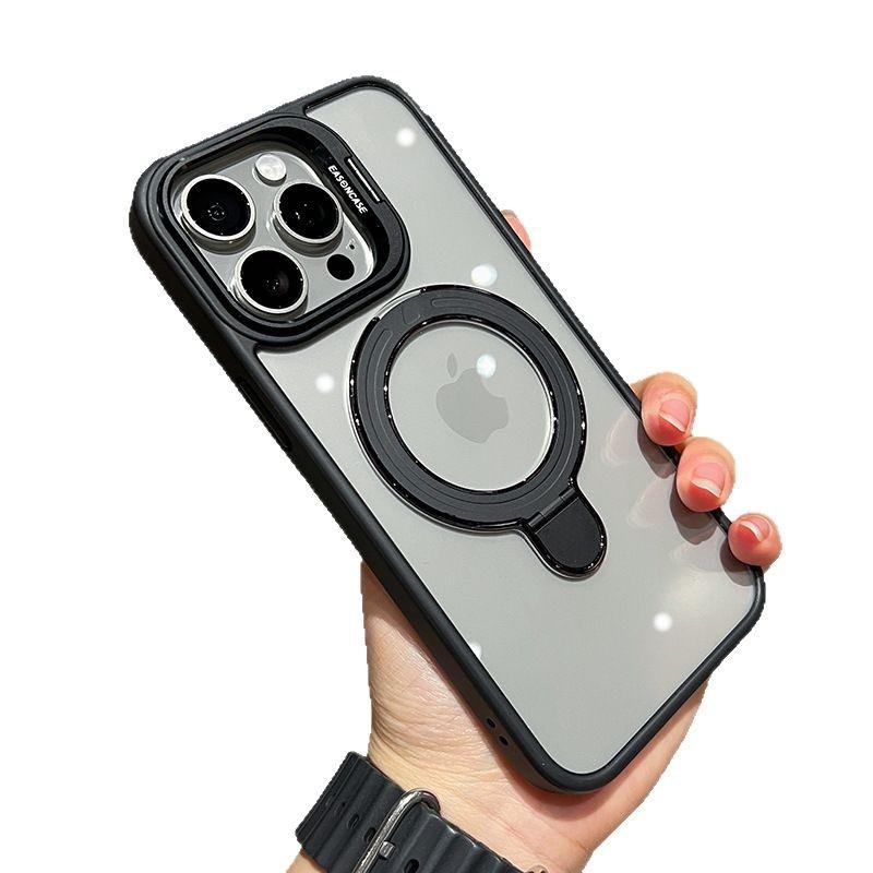 Applicable To IPhone17 Transparent Magnetic Lens Dual Bracket Mobile Phone Case Apple 16 Lens Film Protective Case 15