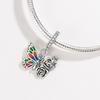 Fashion 925 Silver Colorful Butterfly Sparkling Beads Charms for DIY Bracelet Necklace Jewelry Making Gift