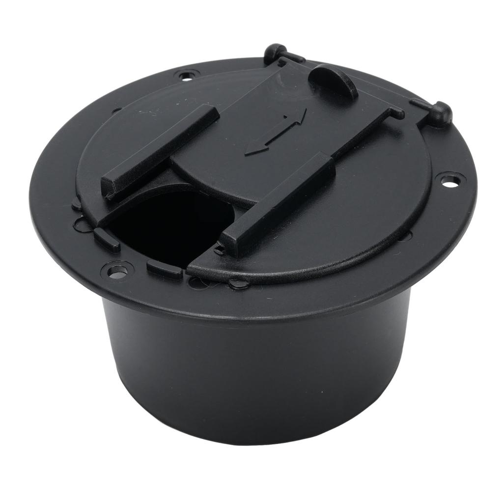 RV Power Cord Hatch Cover Protective Weatherproofing Easy Installation for Travel Tent Trailer Motorhome Garage Black