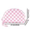 with Hand Strap Checkered Pattern Cosmetic Bag Waterproof Toiletry Bag Makeup Organizer  Travel