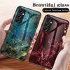 For Samsung Galaxy A05s 4G Cover Marble Pattern Phone Case Tempered Glass+PC+TPU Shell
