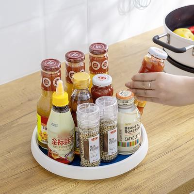 360 Rotatable Anti Sliding Condiment Storage Tray Home Multi Functional Desktop Cosmetics Kitchen Accessories Organizer Rack