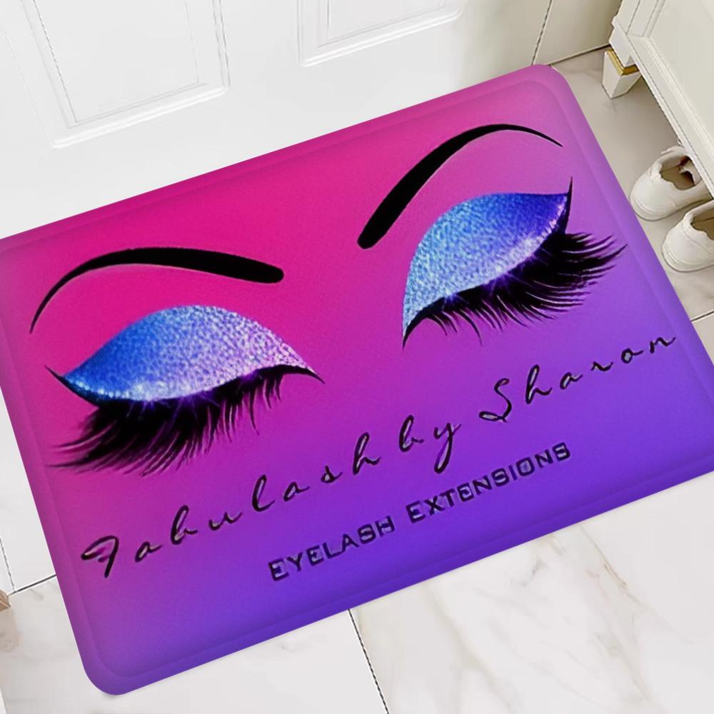 Rose Golden Glitter Eyelash Hallway Carpet Washable NonSlip Living Room Sofa Chairs Area Mat Kitchen Doormat Area Rug