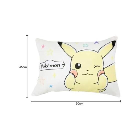 MORIPiLO Pokemon Pillow Cover (Pikachu Soft Peach Skin) Junior Size Children's Yellow 35x50cm Goods Stuffed Toy Cover Zipper Type Washable Small Cute