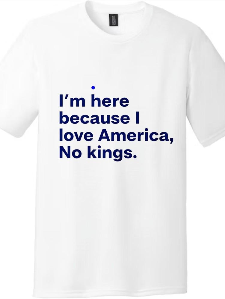 

Patriotic I Love America No Kings T-Shirt,Unisex Casual Trendy Patriotic Tee XL