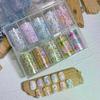 10 Rouleaux/boîte Feuilles de Transfert pour Ongles Rose Fleurie Papier Autocollant Autocollants Floraux Wraps pour Ongles Autocollants Nail Art Papillon Ciel Autocollant pour Ongles