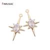 2026 New Trendy Earring Charm Pendants For Jewelry Making Gold Plated Brass Metal Inlay Zircon Crystal Star Charms DIY Craft