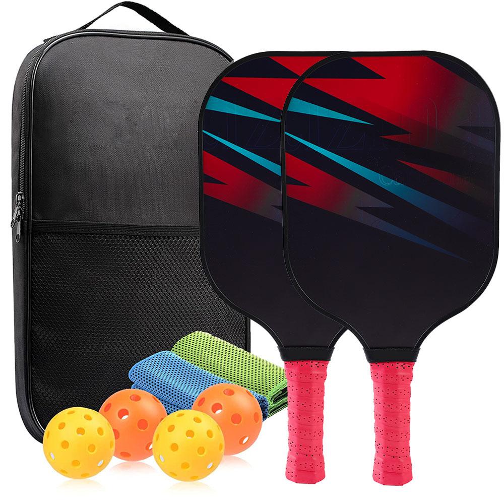 Pickleball Paddles Godkjent sett racketer Honeycomb Core 4 baller Bærbart racketdeksel Bæreveske Gavesett Innendørs Utendørs