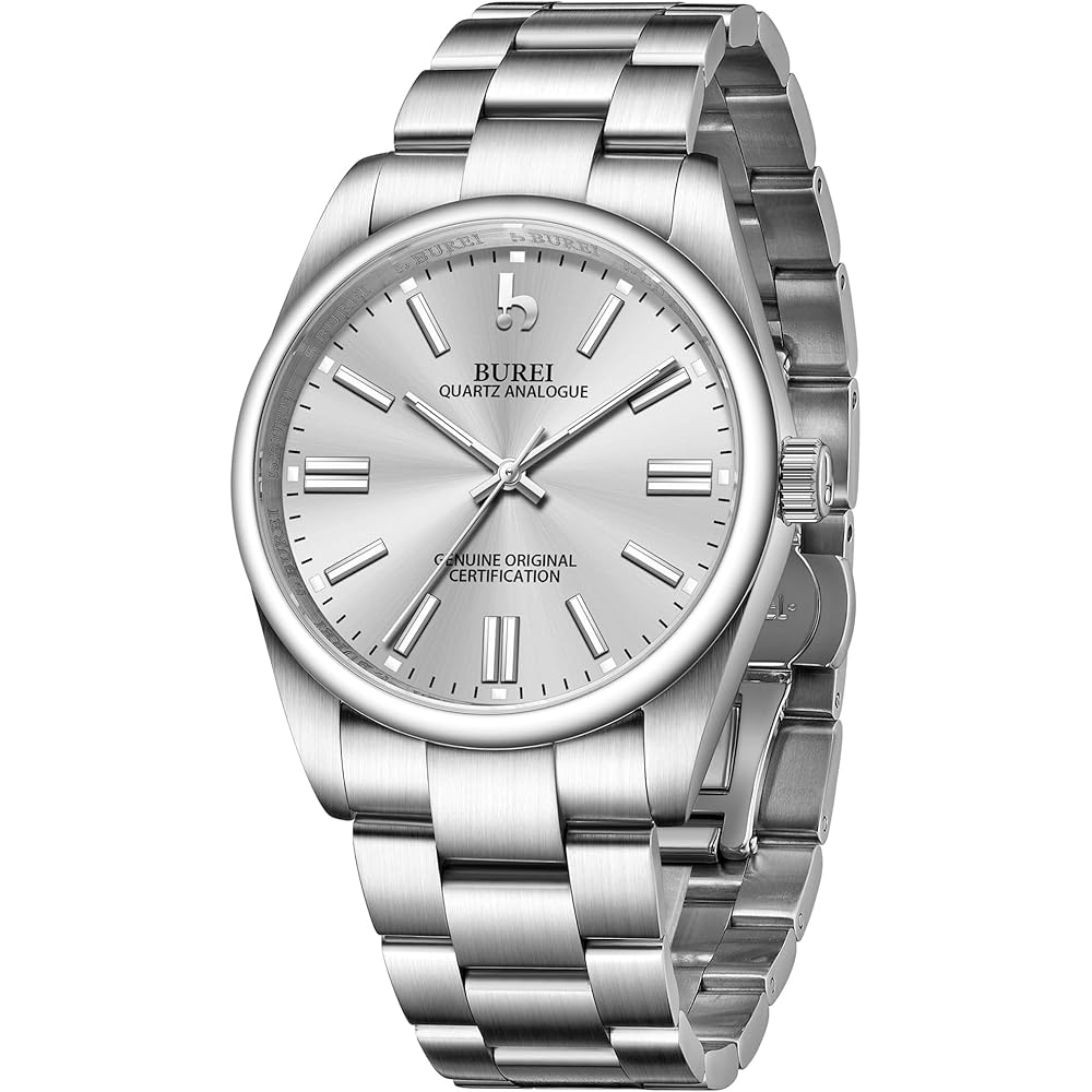 BUREI Men s Quartz Analog Watch Waterproof Luxury Brand Wristwatch 8