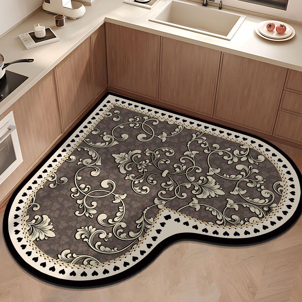 

Милый коврик в форме сердца, впитывающий грязь, устойчивый к износу и скольжению для кухни и ванной комнаты 90 * 90cm