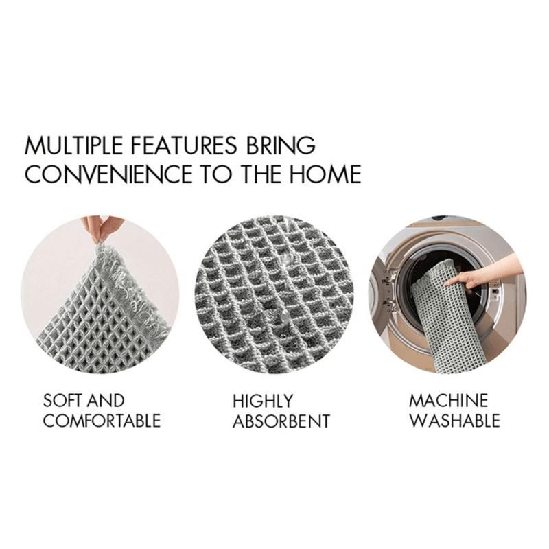 Safe Bath Mat Unique Weave Pattern Soft High Water Absorption Slip Resistant Suitable for Bathroom Mat