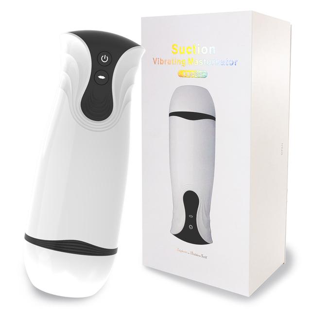 Nový automatický mužský masturbační kalíšek Kouření Sání Sex Machine Sání Kouření Vaginální masturbace Pussy Vibrator Sexuální hračky pro muže