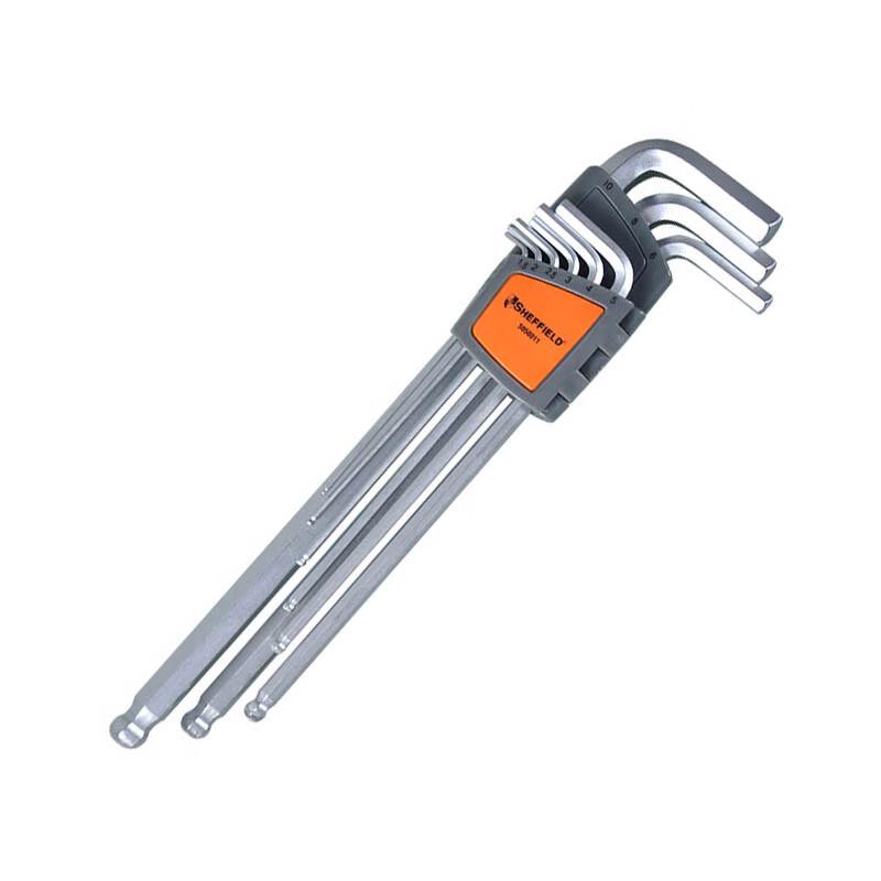 Steel Shield 9-Piece Extra Long Metric Hex Key Set