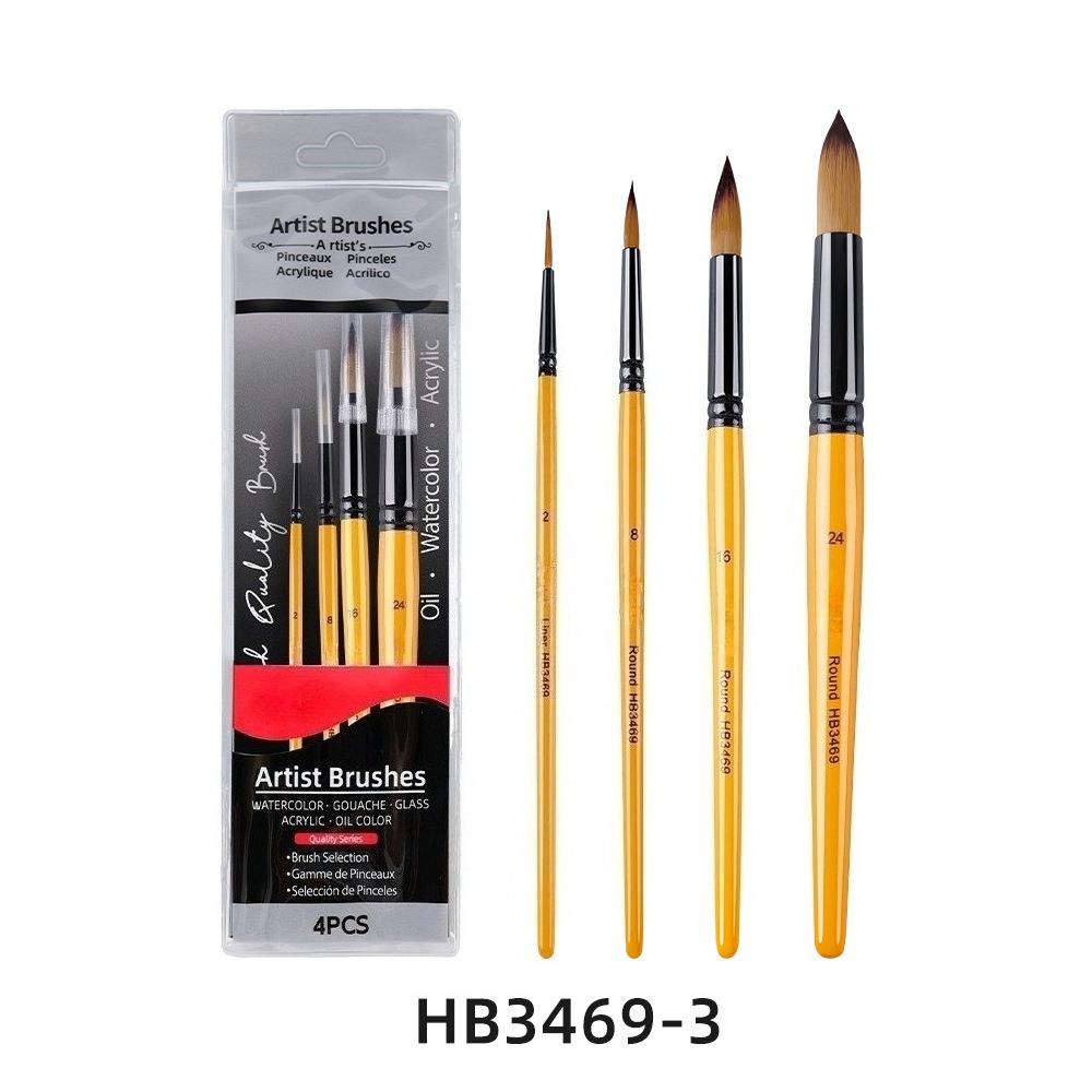 New Multiple Multifunctional Options Nylon Hair Oil Paint Brushshort Wooden Rod Art Raw Painting Acrylic Gouache Watercolor Set