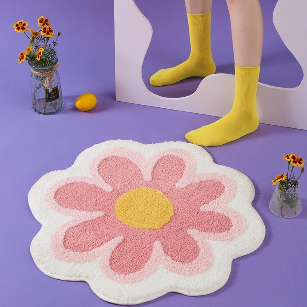 Non Slip Bath Mat Rug Ultra Soft Absorbent Bath Mat Simple Ins Absorbent Door Mat  Home Decoration