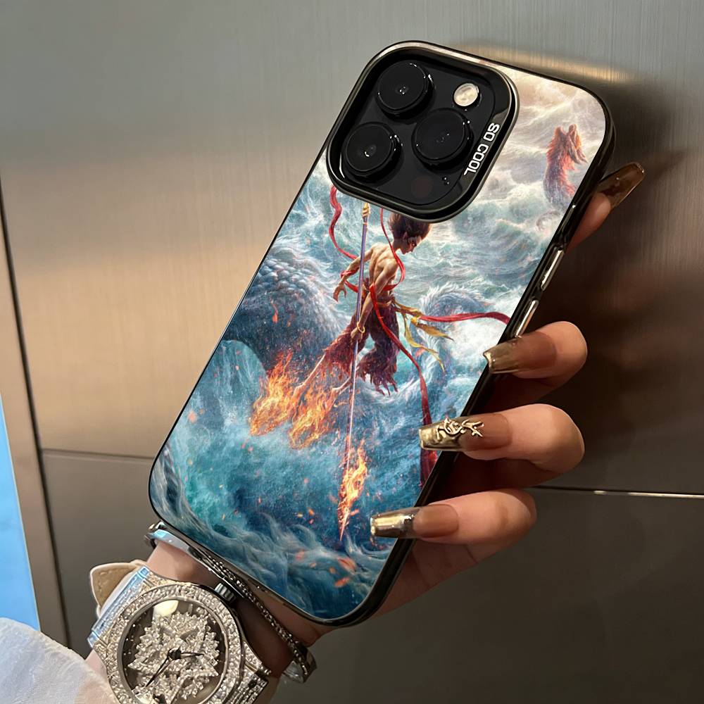 H-O-T-Ne-zha Phone Case For IPhone17  16 11 12 13 14 15 16 Pro Max Plus Cover Colored Silver Funda Bumber
