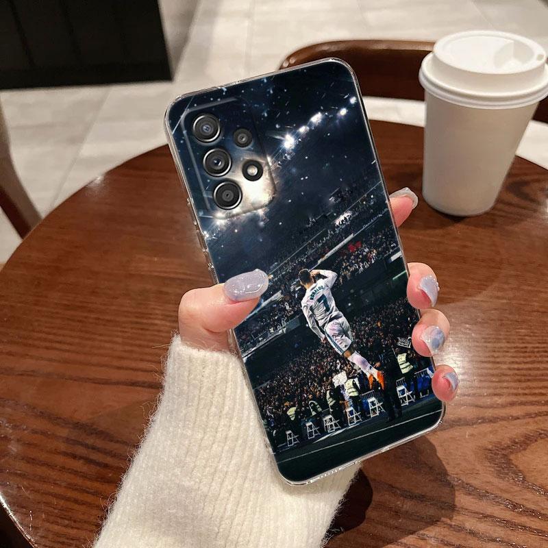 C-R-7-Dark Football Clear Soft Phone Case For Samsung Galaxy A56 A57 A37 A55 A54 A36 A35 A26 A25 A16 A17 A07 A52 A34 A21s Cover